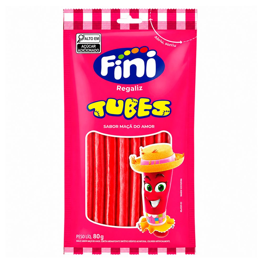 Bala de Gelatina Fini Tubes Maca do Amor 80g-1- Bala de Gelatina Fini Tubes Maca do Amor 80g-1-